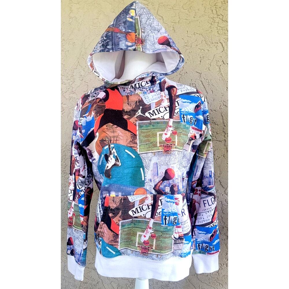 Nike Air Jordan MJ Brooklyn AOP Hoodie Youth XL Flight Graphic